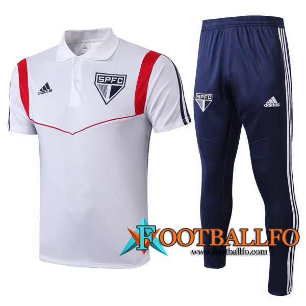 Polo Futbol Sao Paulo FC + Pantalones Blanco 2019/2020
