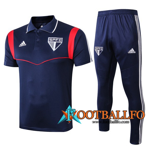 Polo Futbol Sao Paulo FC + Pantalones Azul Oscuro 2019/2020