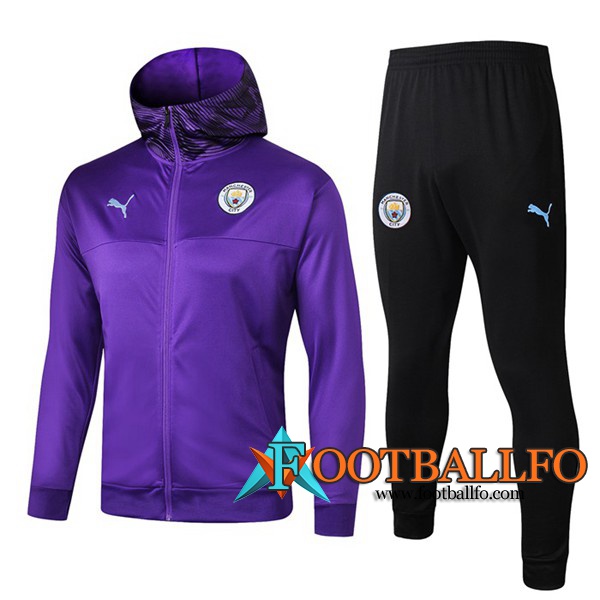Chandal Futbol - Chaqueta con capucha + Pantalones Manchester City Purpura 2019/2020