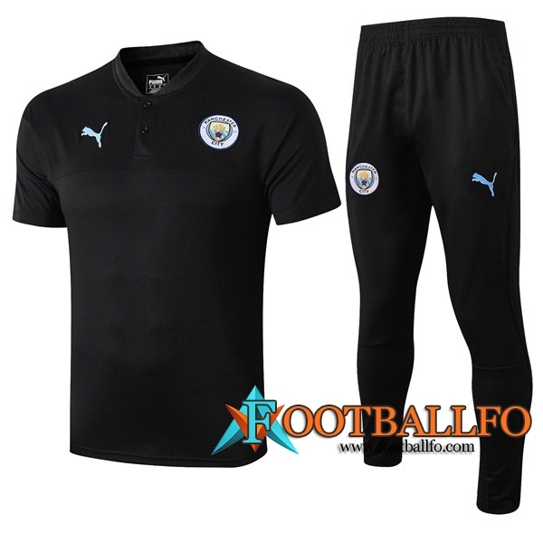 Polo Futbol Manchester City + Pantalones Negro 2019/2020