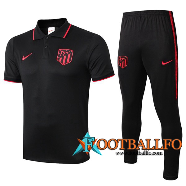 Polo Futbol Atletico Madrid + Pantalones Negro 2019/2020