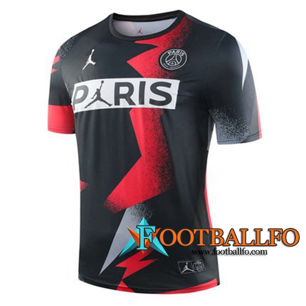 Camiseta Entrenamiento PSG Jordan Negro Roja 2019/2020