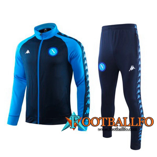 Chandal Futbol - Chaqueta + Pantalones SSC Napoli Azul Cuello Alto 2019/2020