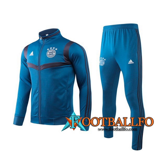Chandal Futbol - Chaqueta + Pantalones Bayern Munich Azul Royal Cuello Alto 2019/2020