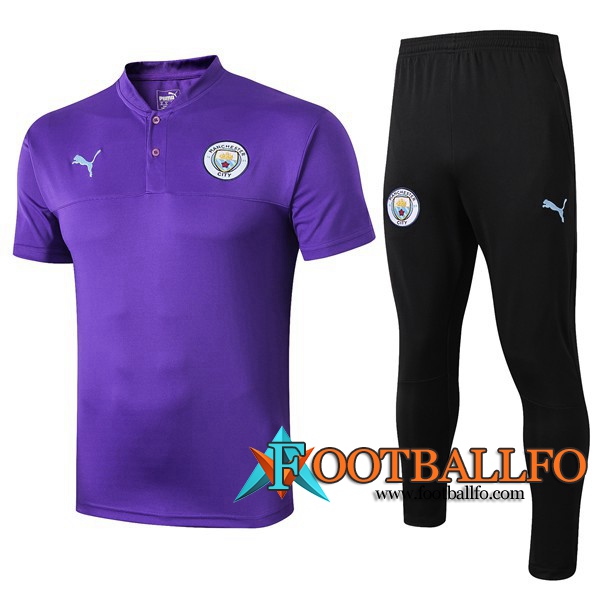 Polo Futbol Manchester City + Pantalones Purpura 2019/2020
