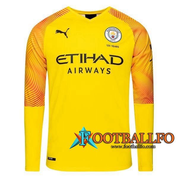 Camisetas Futbol Manchester City Tercera Manga Larga 2019/2020