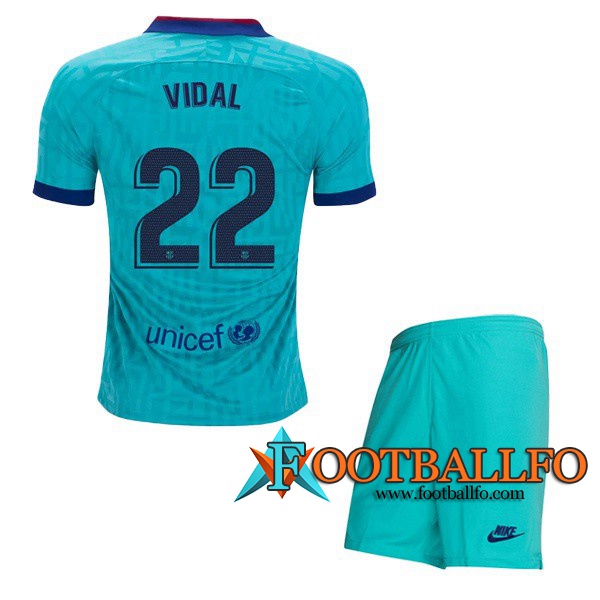 Camisetas Futbol FC Barcelona (VIDAL 22) Ninos Tercera 2019/2020