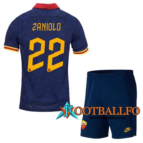 Camisetas Futbol AS Roma (ZANIOLO 22) Ninos Tercera 2019/2020