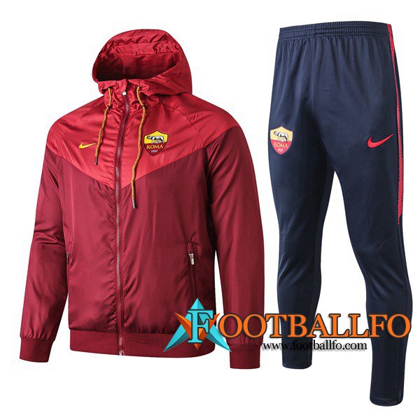 Chandal Futbol - Chaqueta Rompevientos + Pantalones AS Roma Roja 2019/2020