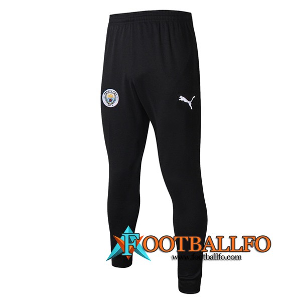 Pantalones Futbol Manchester City Negro Blanco LOGO 2019/2020