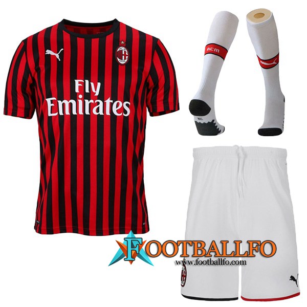 Traje Camisetas Futbol Milan AC Primera + Calcetines 2019/2020