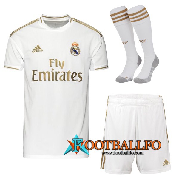 Traje Camisetas Futbol Real Madrid Primera + Calcetines 2019/2020