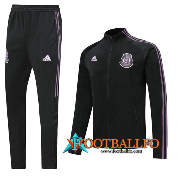 Chandal Futbol - Chaqueta + Pantalones Mexico Negro Purpura 2019/2020