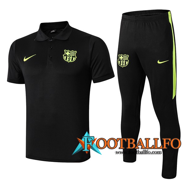 Polo Futbol FC Barcelona + Pantalones Negro 2019/2020