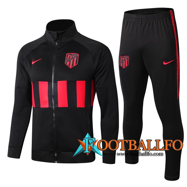 Chandal Futbol - Chaqueta + Pantalones Atletico Madrid Negro Roja 2019/2020