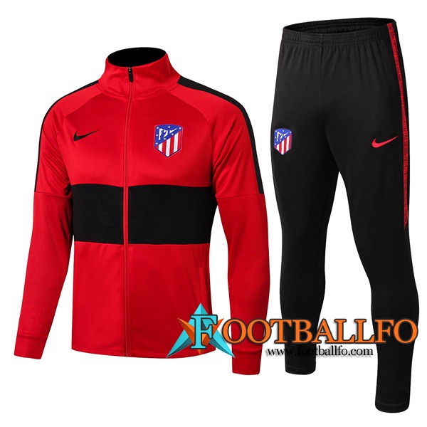 Chandal Futbol - Chaqueta + Pantalones Atletico Madrid Roja Negro 2019/2020