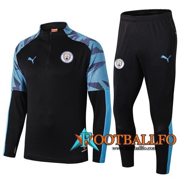 Chandal Futbol + Pantalones Manchester City Azul Negro 2019/2020