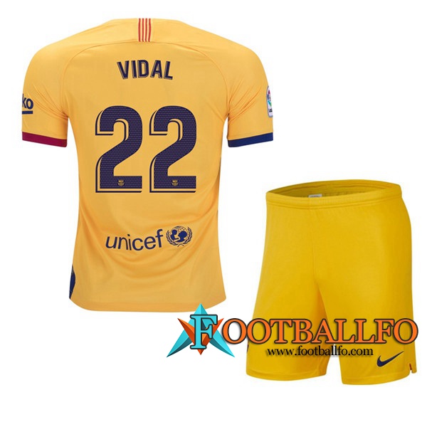 Camisetas Futbol FC Barcelona (VIDAL 22) Ninos Segunda 2019/2020