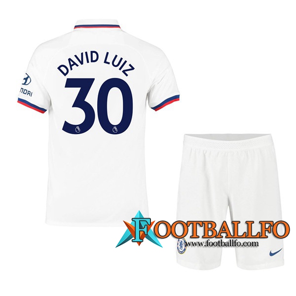 Camisetas Futbol FC Chelsea (David Luiz 30) Ninos Segunda 2019/2020