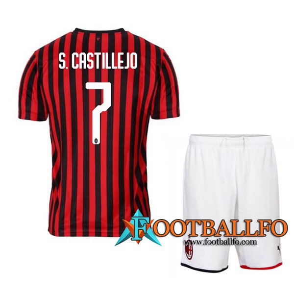 Camisetas Futbol Milan AC (S.CASTILLEJO 7) Ninos Primera 2019/2020