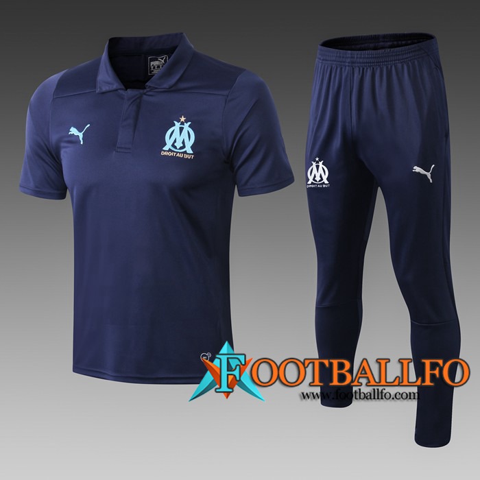 Polo Futbol Marsella OM + Pantalones Azul Oscuro 2019/2020