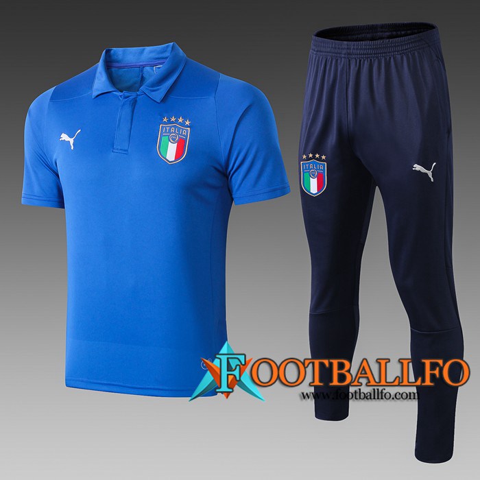 Polo Futbol Italia + Pantalones Azul 2019/2020