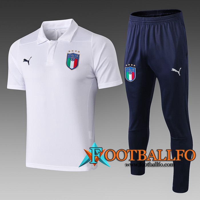 Polo Futbol Italia + Pantalones Blanco 2019/2020