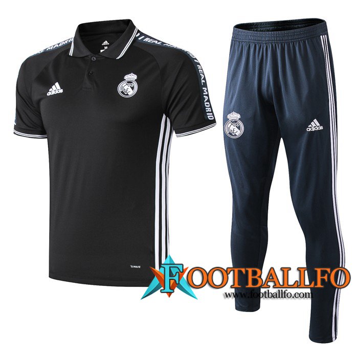 Polo Futbol Real Madrid + Pantalones Negro 2019/2020
