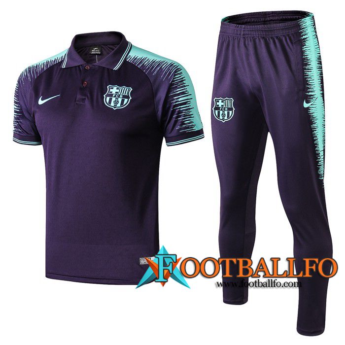 Polo Futbol FC Barcelona + Pantalones Azul Oscuro Verde 2019/2020