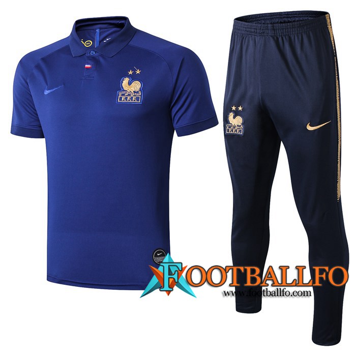 Polo Futbol Francia + Pantalones Azul 2019/2020