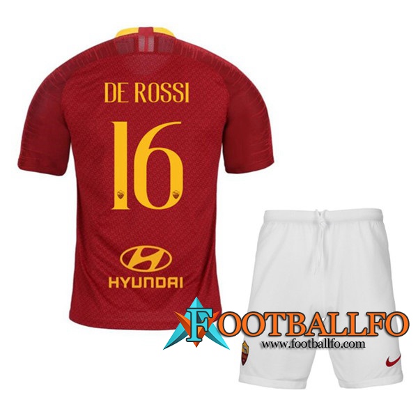 Camisetas Futbol AS Roma (DE ROSSI 16) Ninos Primera 2019/2020