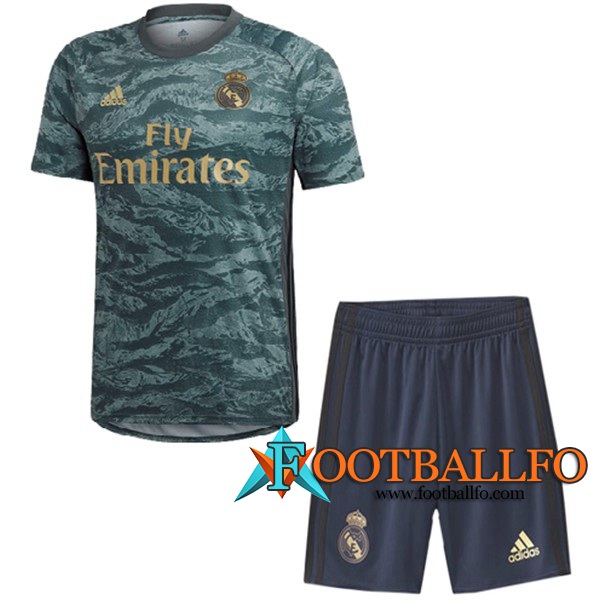 Camisetas Futbol Real Madrid Ninos Portero Gris 2019/2020