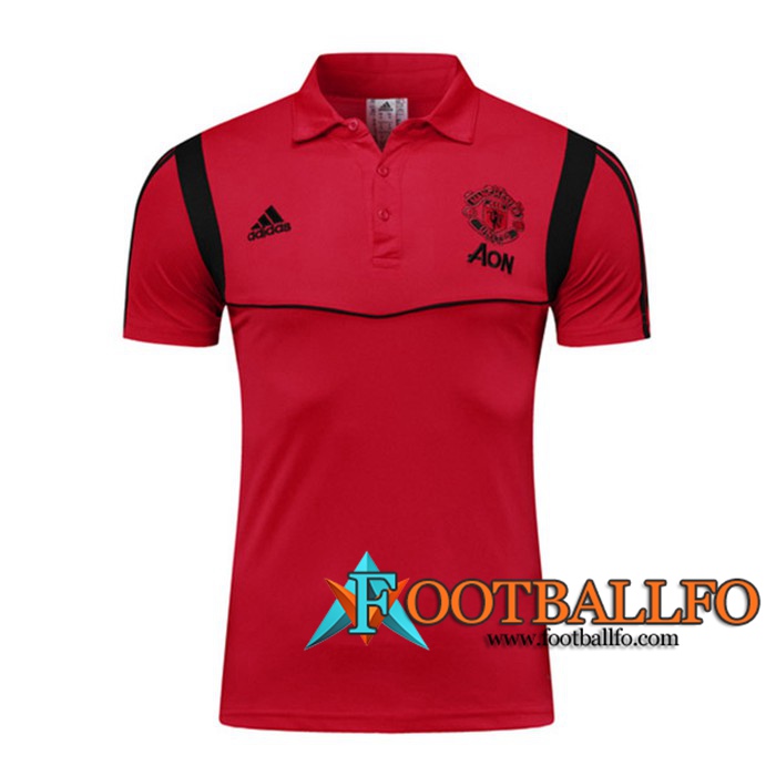 Polo Futbol Manchester United Roja Negro 2019/2020