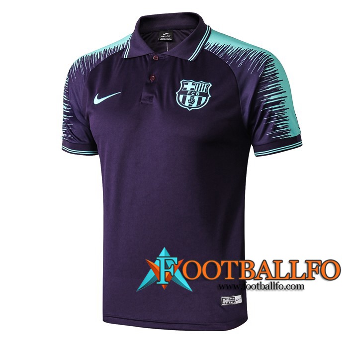 Polo Futbol FC Barcelona Azul Oscuro/Verde 2019/2020