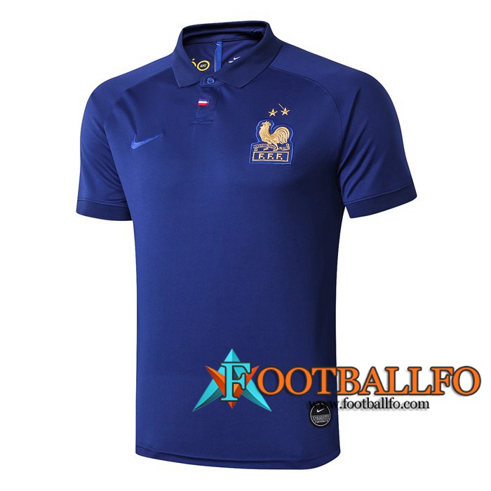 Polo Futbol Francia 2 Estrellas Azul 2019/2020