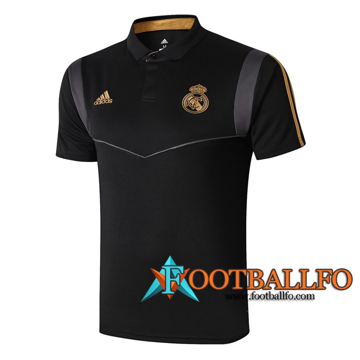 Polo Futbol Real Madrid Negro Gris 2019/2020
