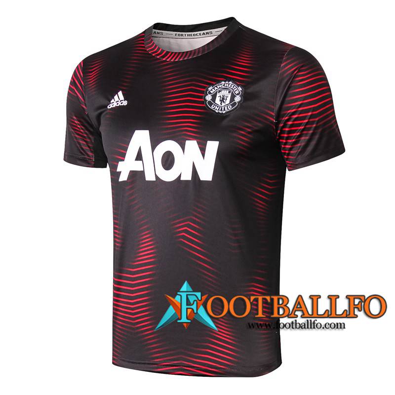 Pre-partido Camiseta Entrenamiento Manchester United Roja Negro 2019/2020
