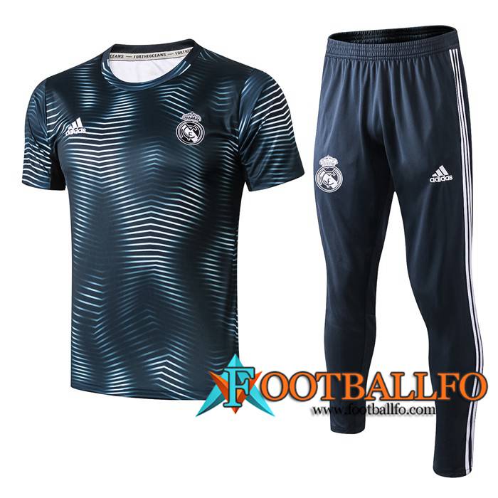 Pre-partido Camiseta Entrenamiento Real Madrid + Pantalones Ripple Azul 2019/2020