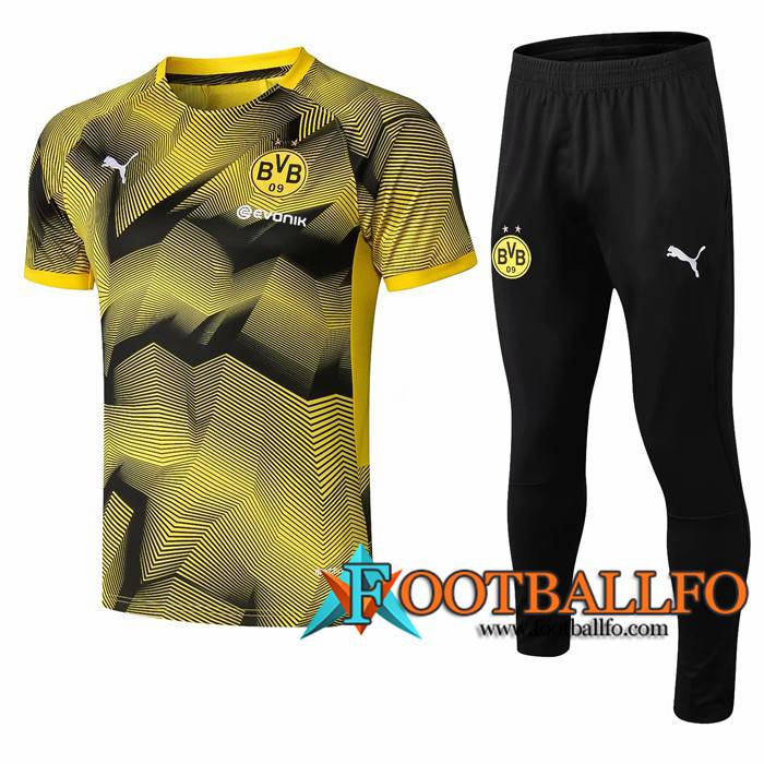 Pre-partido Camiseta Entrenamiento Dortmund BVB + Pantalones Ripple Amarillo 2019/2020