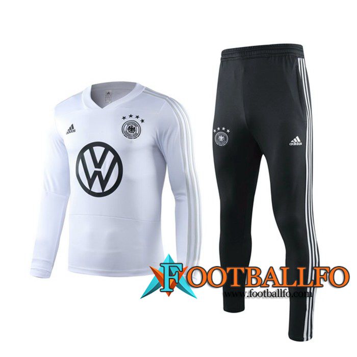 Camiseta Entrenamiento Alemania + Pantalones Blanco Manga Larga 2019/2020