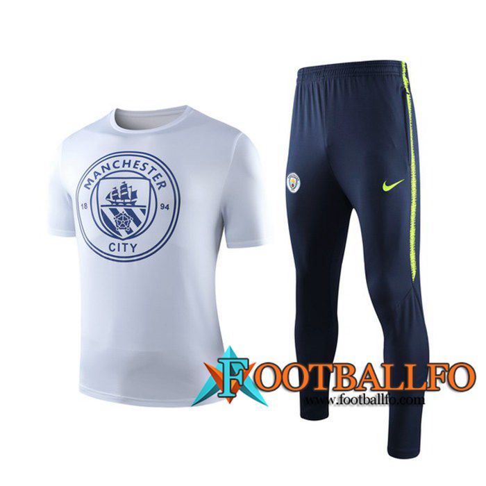 Camiseta Entrenamiento Manchester City + Pantalones Blanco 2019/2020