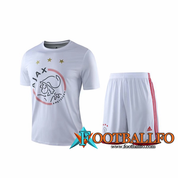Camiseta Entrenamiento AFC Ajax + Pantalones cortos Blanco 2019/2020