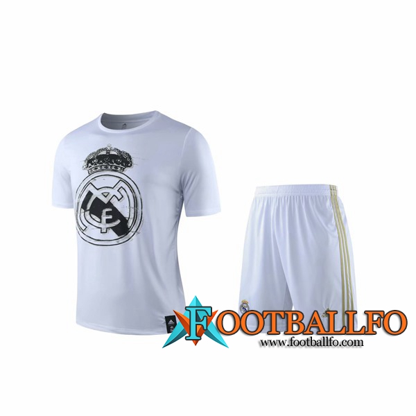 Camiseta Entrenamiento Real Madrid + Pantalones cortos Blanco 2019/2020