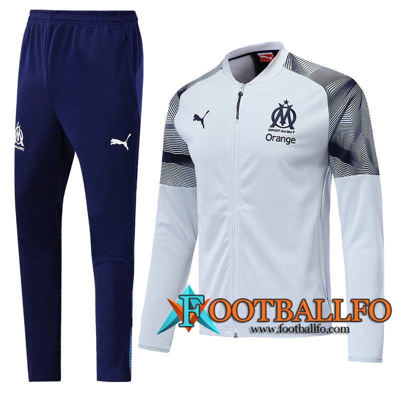 Chandal Futbol - Chaqueta + Pantalones Marsella OM Blanco 2019/2020