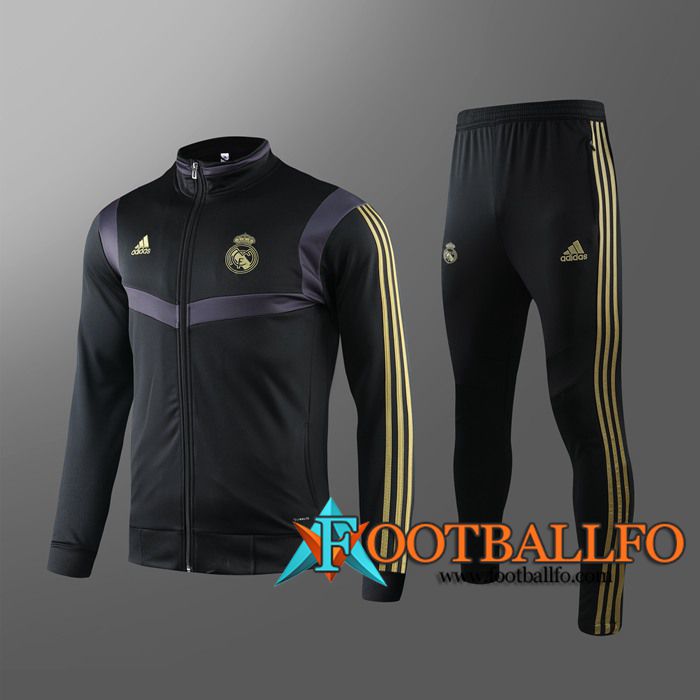Chandal Futbol - Chaqueta + Pantalones Real Madrid Negro Amarillo 2019/2020