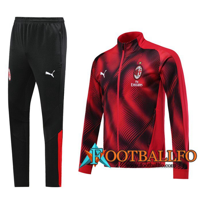 Chandal Futbol - Chaqueta + Pantalones Milan AC Roja Negro 2019/2020