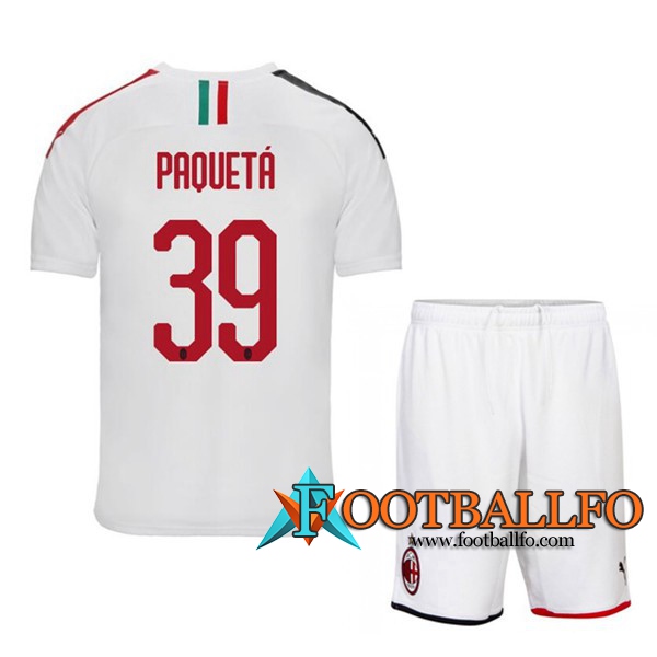 Camisetas Futbol Milan AC (PAOUETA 39) Ninos Segunda 2019/2020