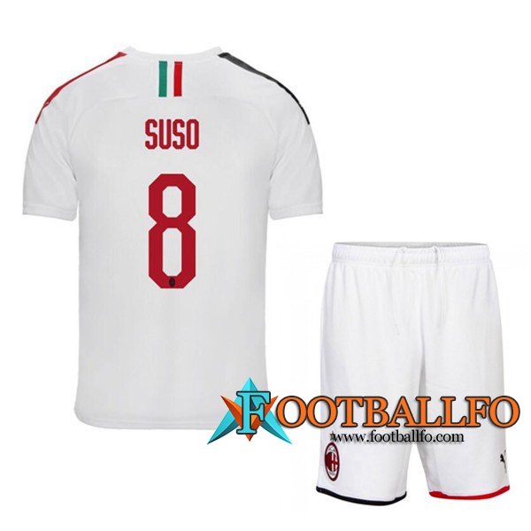 Camisetas Futbol Milan AC (SUSO 8) Ninos Segunda 2019/2020