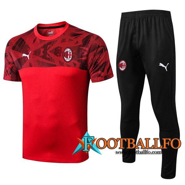 Camiseta Entrenamiento Milan AC + Pantalones Roja 2019/2020