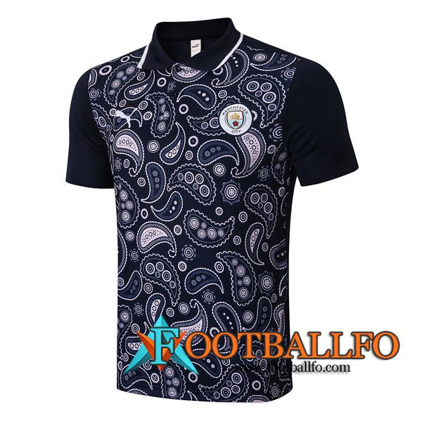 Camiseta Polo Futbol Manchester City Negro 2020/2021